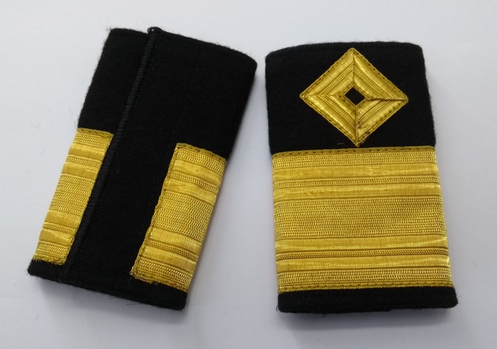 Naval Shoulder Slides Officers Style Gold Lace Navy NEW