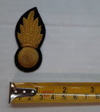 RA Collar Badges Black No1 Officers British Army Artillery Embroidered 1 Pair