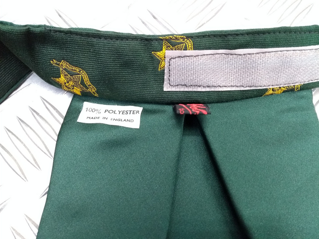 Green Polyester Cravat with The Barbados Regiment Motif - NEW