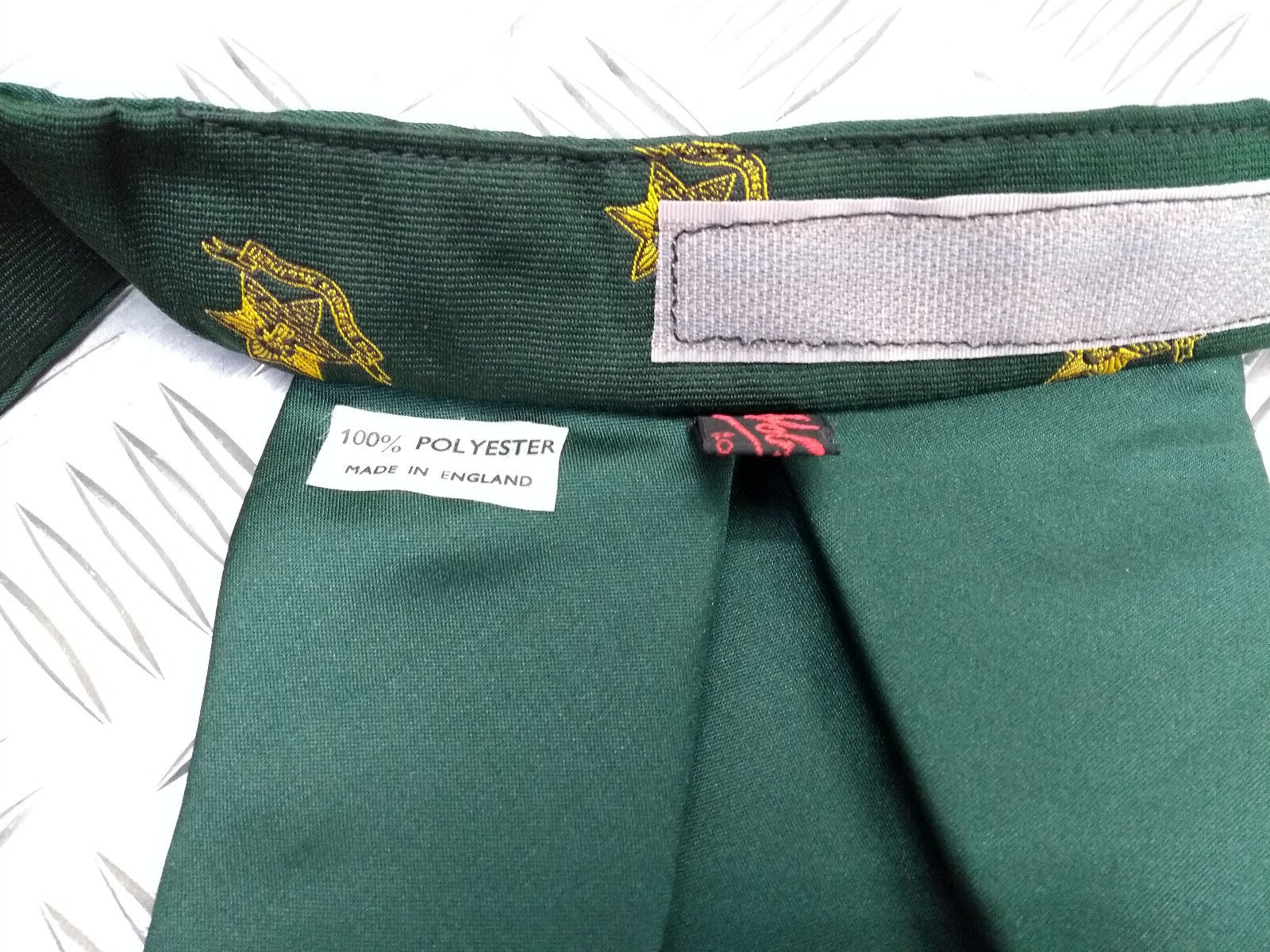 Green Polyester Cravat with The Barbados Regiment Motif - NEW