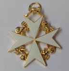 Made in UK Masonic Medal Insignia Badge No Ribbon 4 Lions White Cross NEW