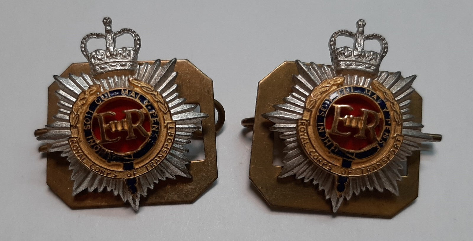 Vintage RCT Collar Badges British Army Old Pattern The Royal Corps of Transport