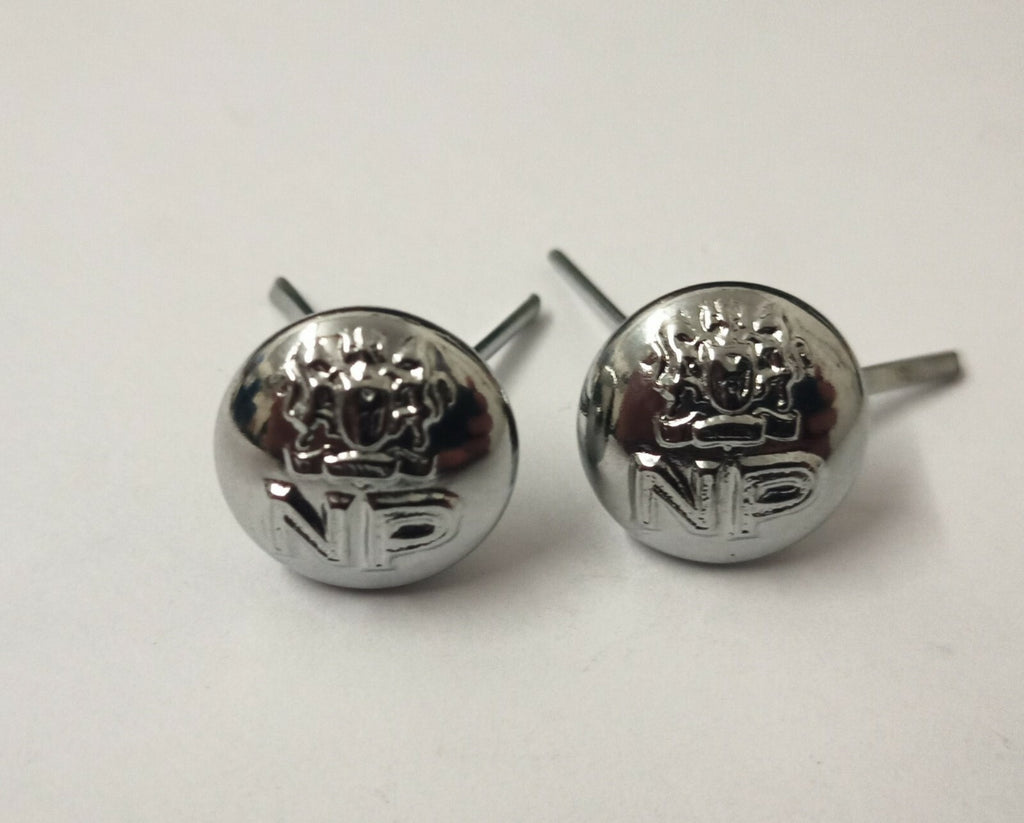 Genuine Nigerian Unity Crest NP Insignia Silver / Chrome Buttons 13mm V1658 X6