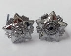 Bersedia Berkhidmat Pips For Officers Silver Coloured With Two Prong Fixings
