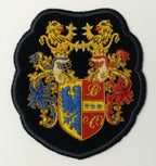 British Made Large Gold Wire Embroidered Coat of Arms Insignia Badge