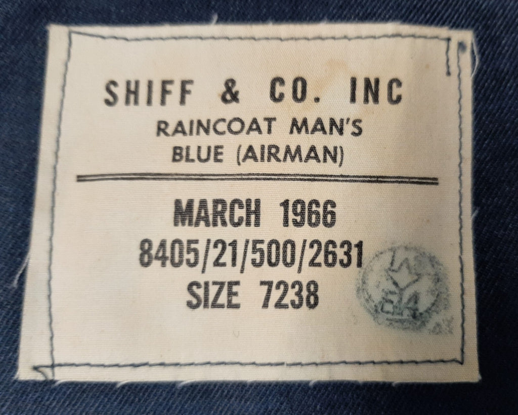 Vintage Air Force Raincoat 1966 Royal Canadian Airman's RCAF Shiff & Co INC