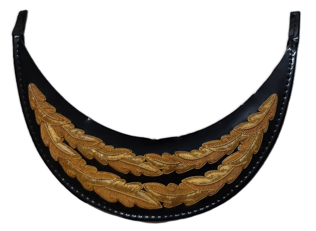 General Officer Peak British Oak Leaf Gold Wire Sprig Dress Hat Visor