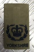 Genuine British Army OD Warrant OFC Laurel Rank Slide Epaulette Yorkshire Reg
