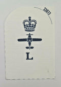 Royal Navy Fleet Air Arm Electrical, L, Blue On White Printed Branch Spec. Patch