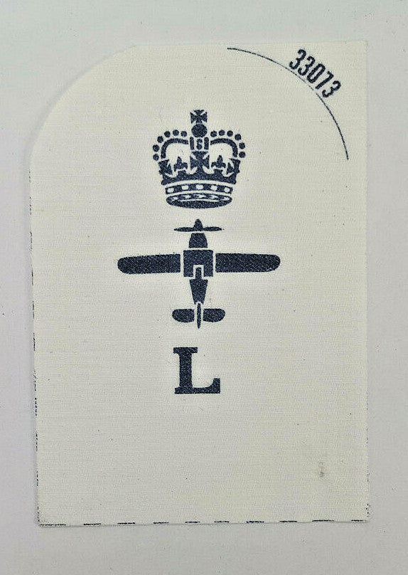Royal Navy Fleet Air Arm Electrical, L, Blue On White Printed Branch Spec. Patch