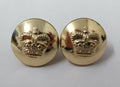 Genuine Vintage British St Edwards Crown Metal Dress Buttons X2 ASBT186