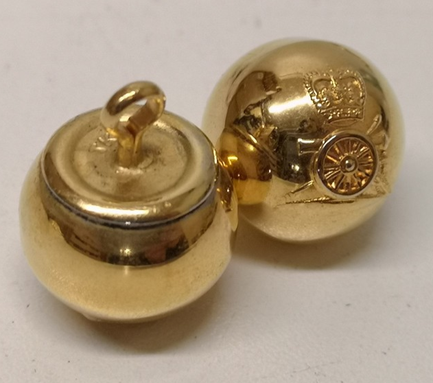 Royal Horse Artillery RHA Full Ball Gold Coloured Ceremonial Buttons 25L
