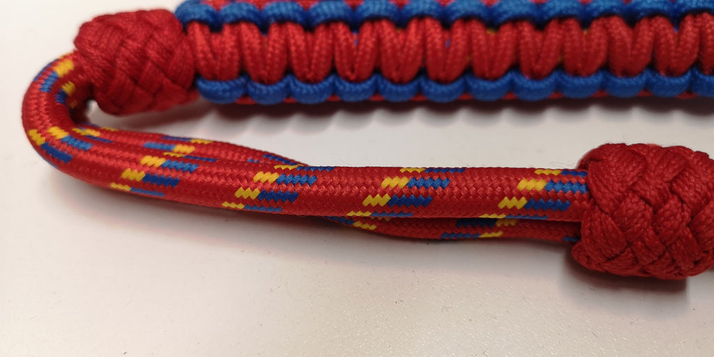 Blue Red Yellow Decorative Ceremonial 3 Knots Lanyard with Clip