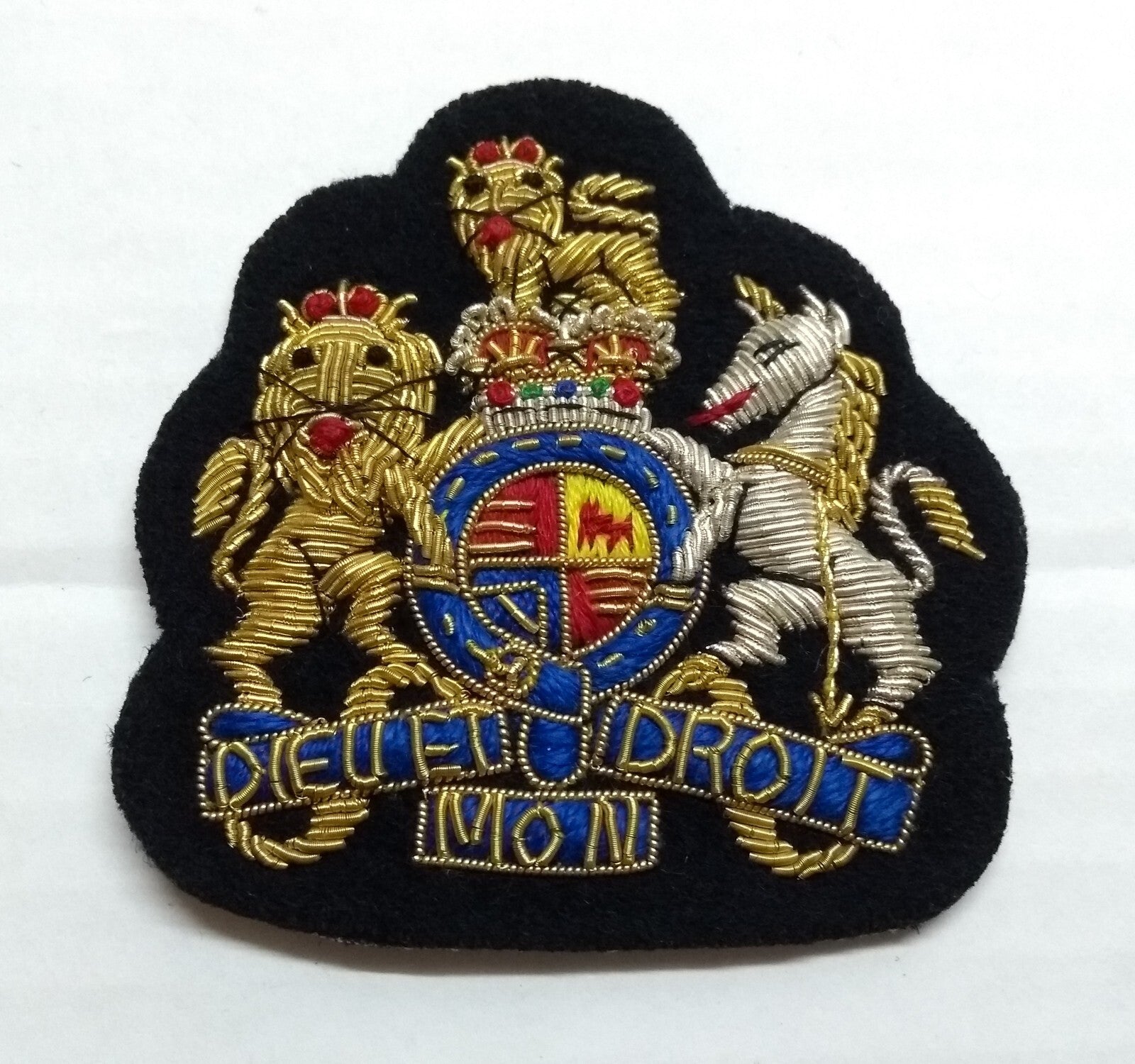 No1 Warrant Officer Badge (Navy) British Army Hand Embroidered Royal Arms Patch