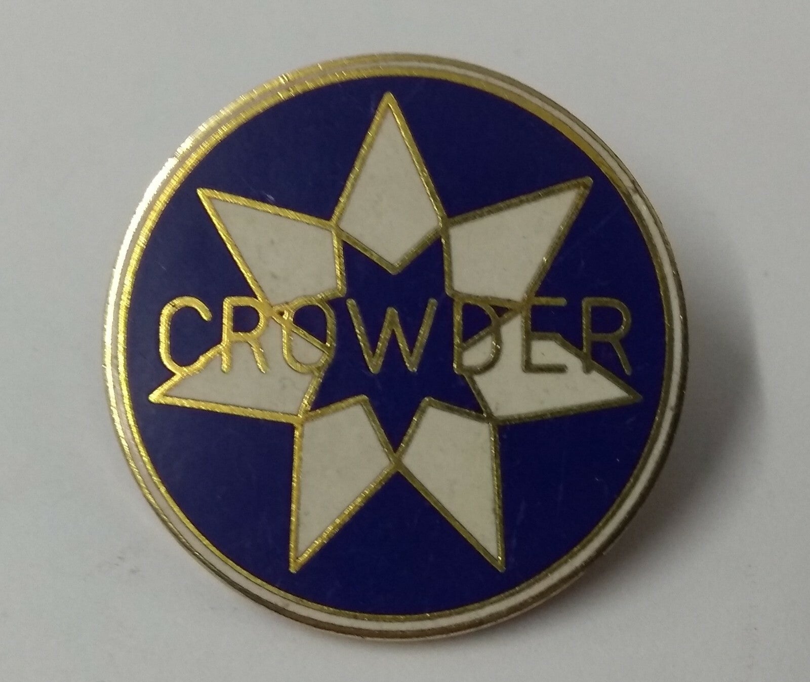Vintage Crowder Double Star Insignia Large Snap Pin Badge