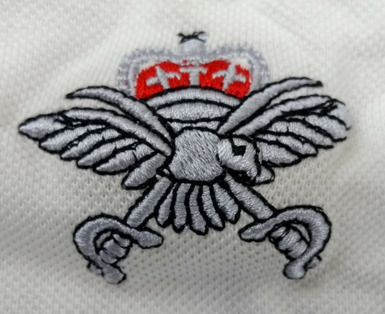 RAF Royal Air Force PTI White Polo T Shirt with Jerzees Physical Training Instructor Logo