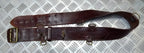 Vintage Sam Browne Belt Brown Leather No Shoulder Strap Brass Buckle & Fittings