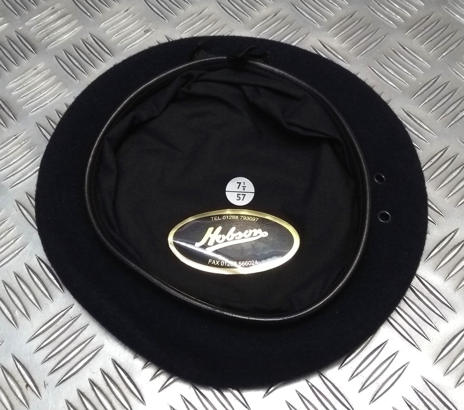 Navy Blue Beret Wool Genuine Hobson London Manufactures Sample 57cm