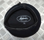 Blue Wool Beret With Leather Rim Band Hobson Made In England 7 1/4