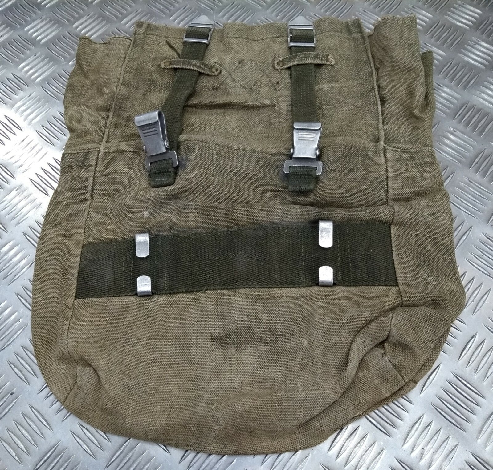 Vintage Military Issue Heavy Duty Canvas Back Pack Pannier Side Bag