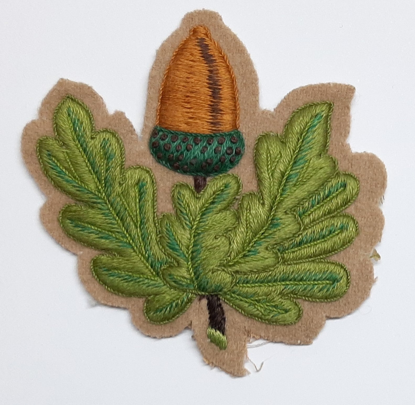 Cheshire Regiment Dress Patch Badge Hand Embroidered Acorn Vintage