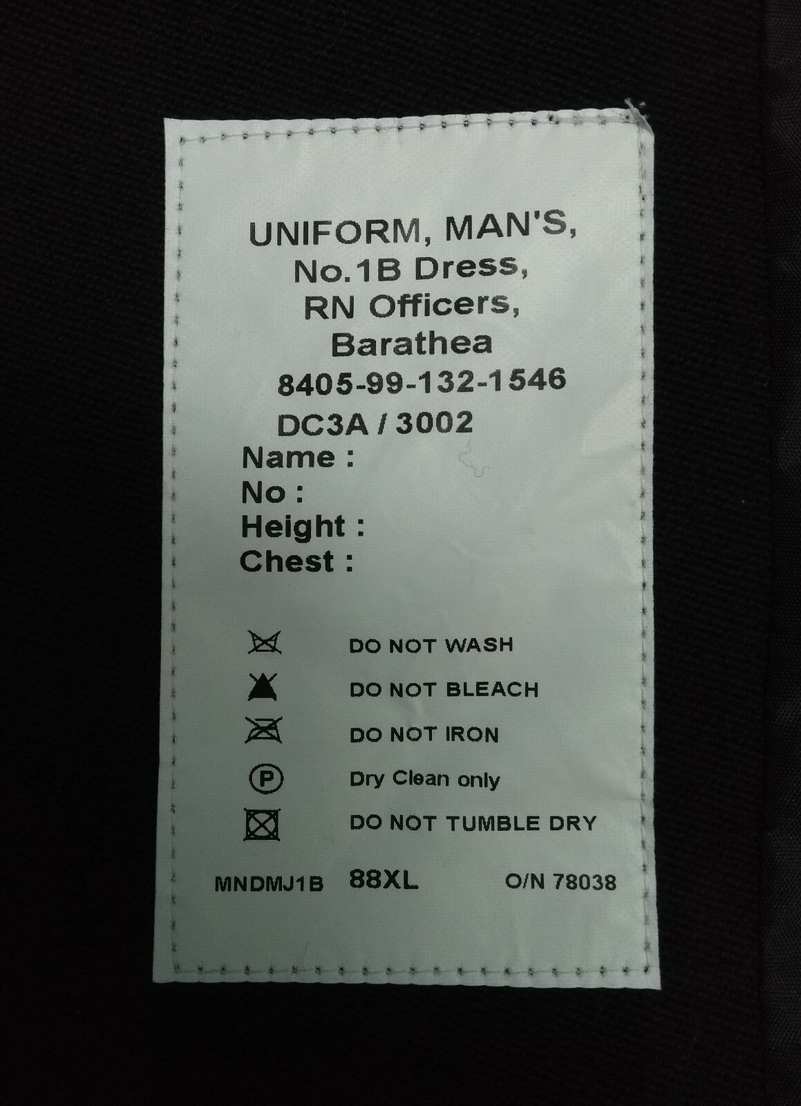 No1B Lieutenant Commander LT CDR Barathea Jacket British Royal Navy Issue