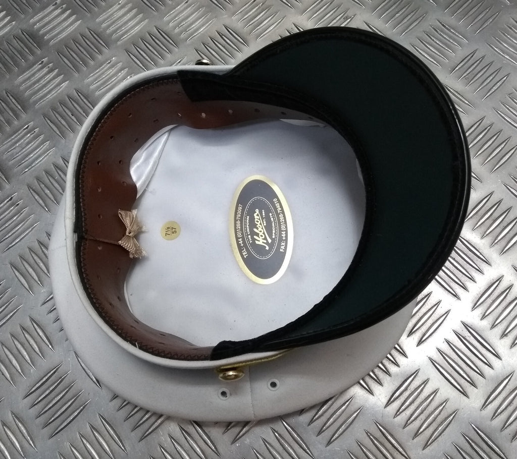 White Hat Senior Officers Issue Dress Visor Cap Hobson of London Full Garnish 57