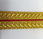 Gold Red Cotton Metalised Polyester Lace Genuine British Made Issue