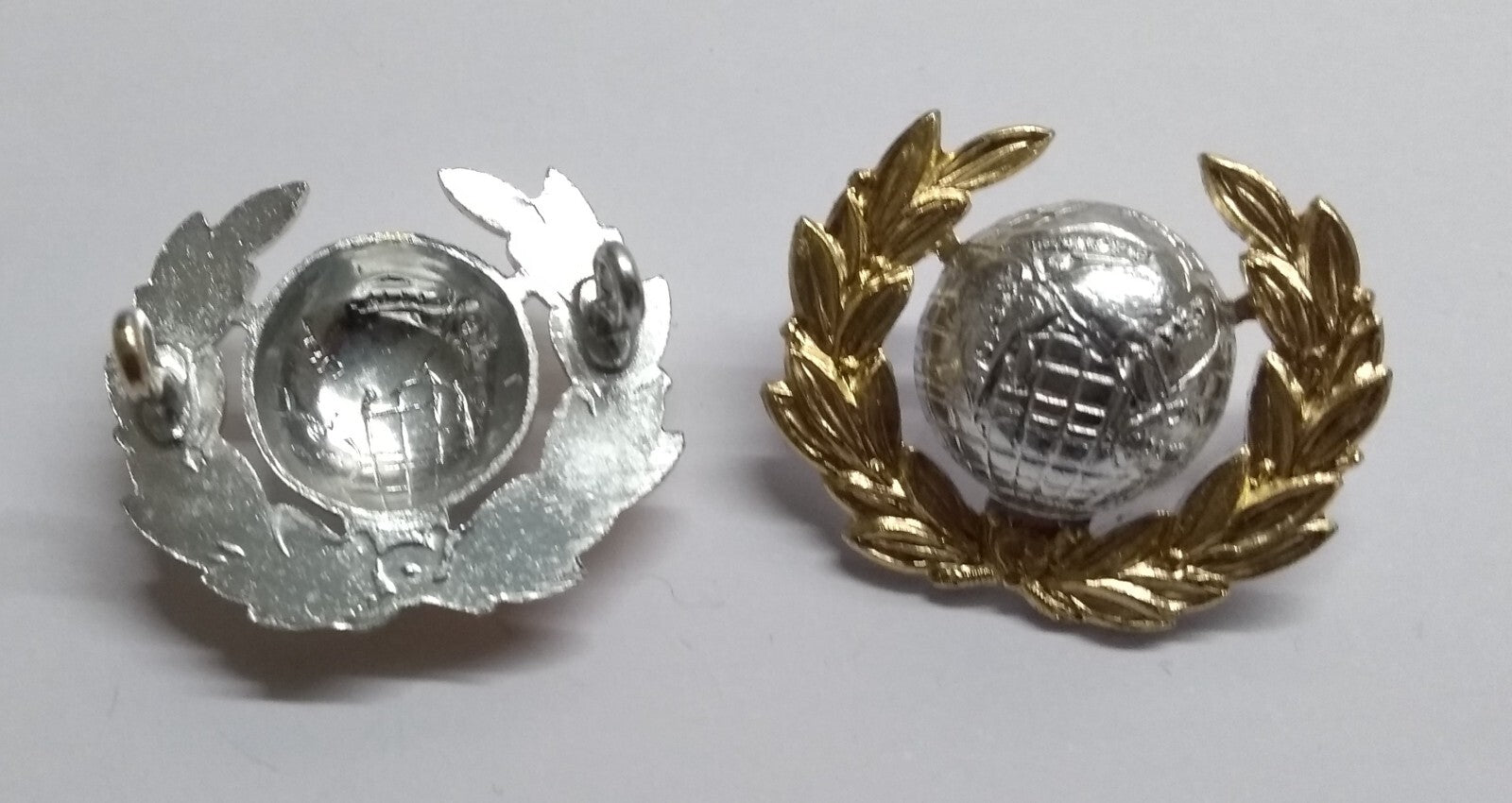 RM Collar Dogs Royal Marines Offc. No1 Metal Badges No Split Pins