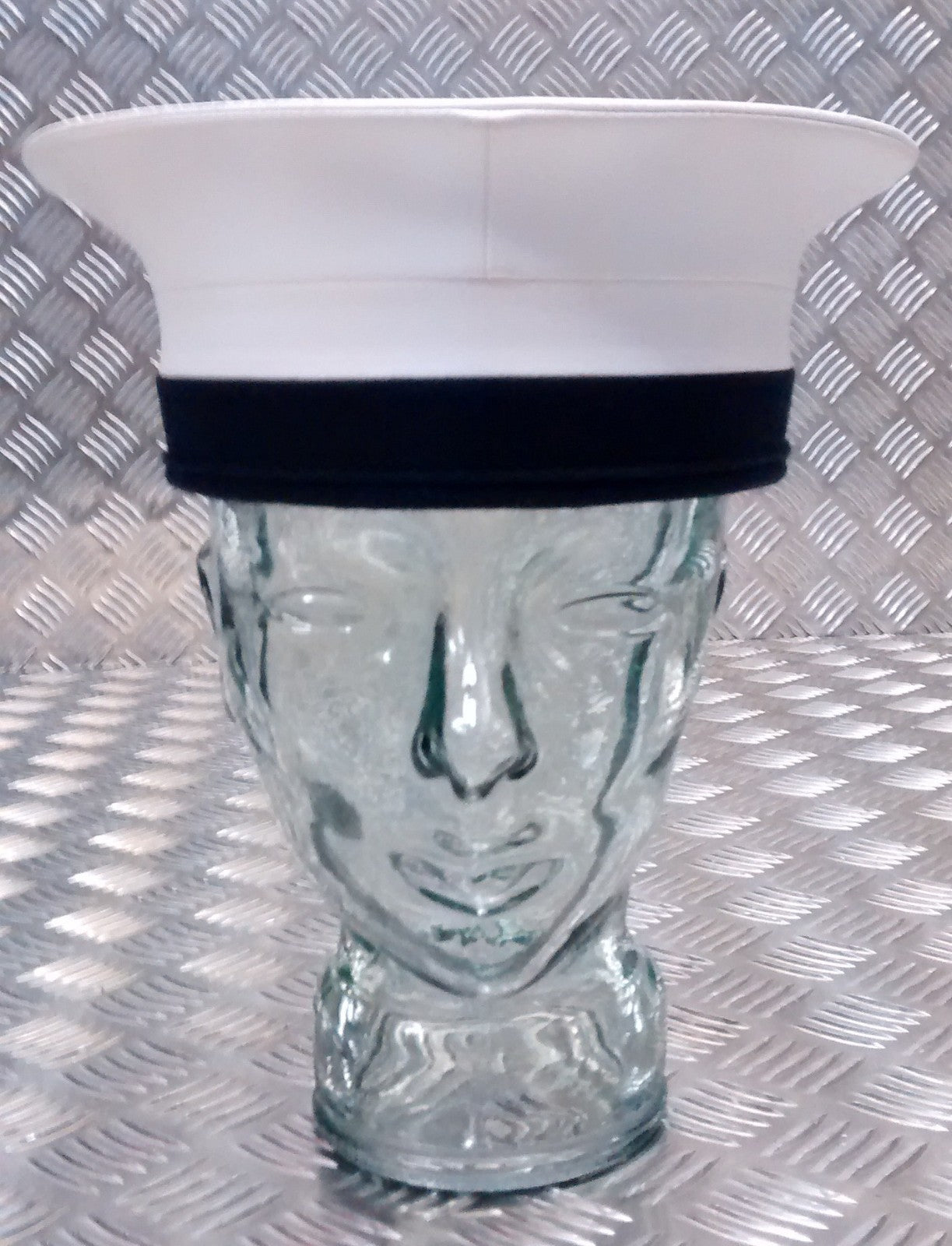 British Royal Navy Issue RN Sailors Pork Pie Hat Class II with Marks & Defects.