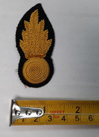 RE Collar Badges Black No1 Officers British Army Engineers Embroidered 1 Pair