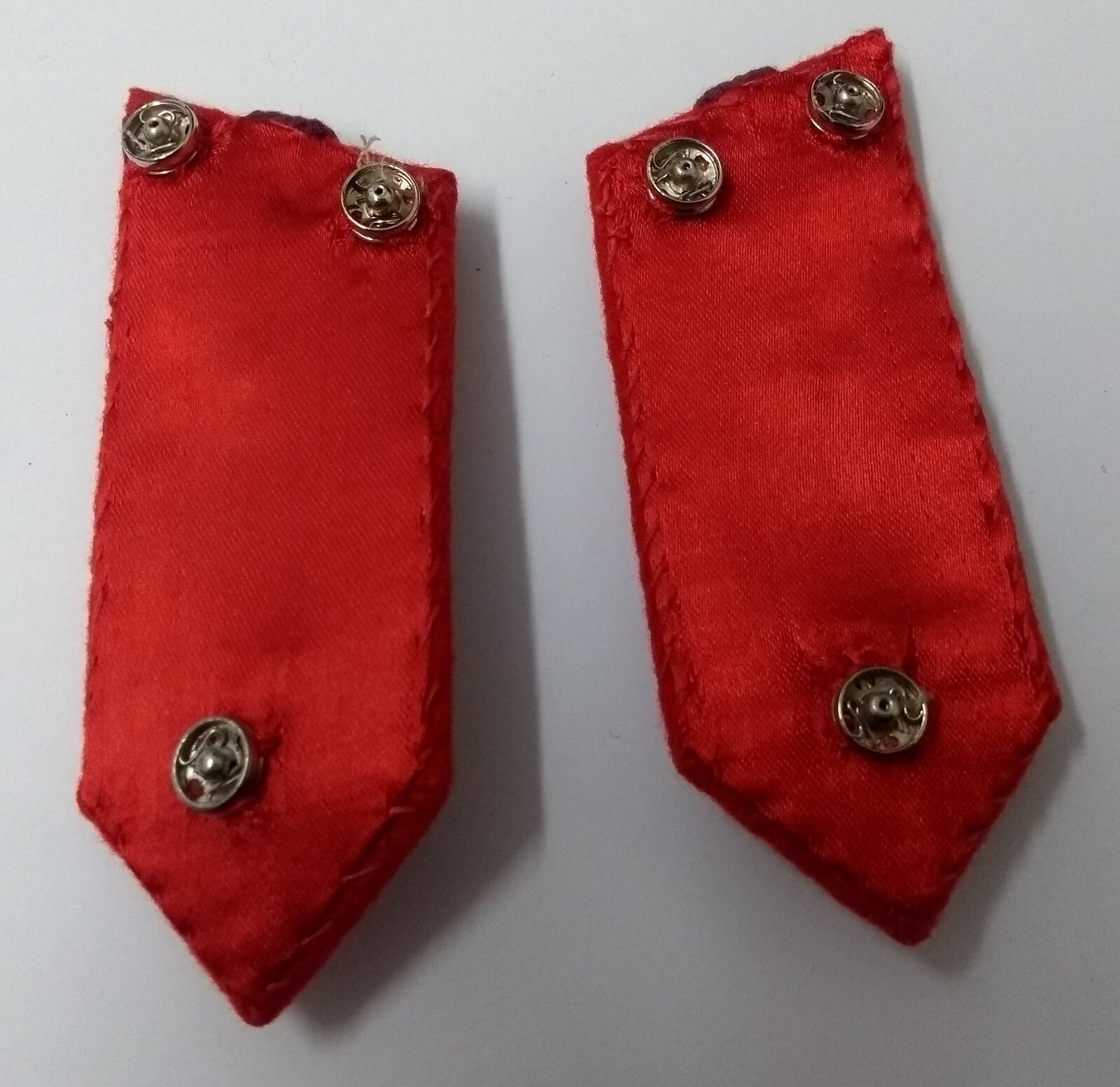 SNR Rank Gorgets Scarlet Red Melton & Maroon Braid Detail For Senior Officers