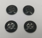 Genuine Vintage Issue 4 Hole Plastic Buttons Black x4 16.5mm 27L