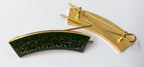 Arabic Arab Enamelled Metal Shoulder Title Badges Green With Split Pin Fasteners