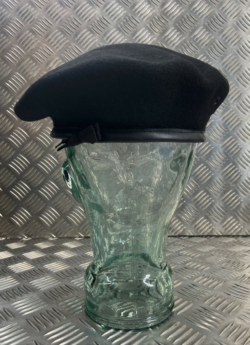 Genuine British Toye Kenning & Spencer Black Wool Lined Beret No Badge Size 56cm