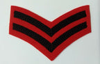 Gurkha Corporal Chevrons On Scarlet Felt Ranks Stripes British Army 1 Pair