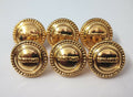 Genuine Gold Looped Back Officers Rope Edged 15mm Buttons V1476 X6