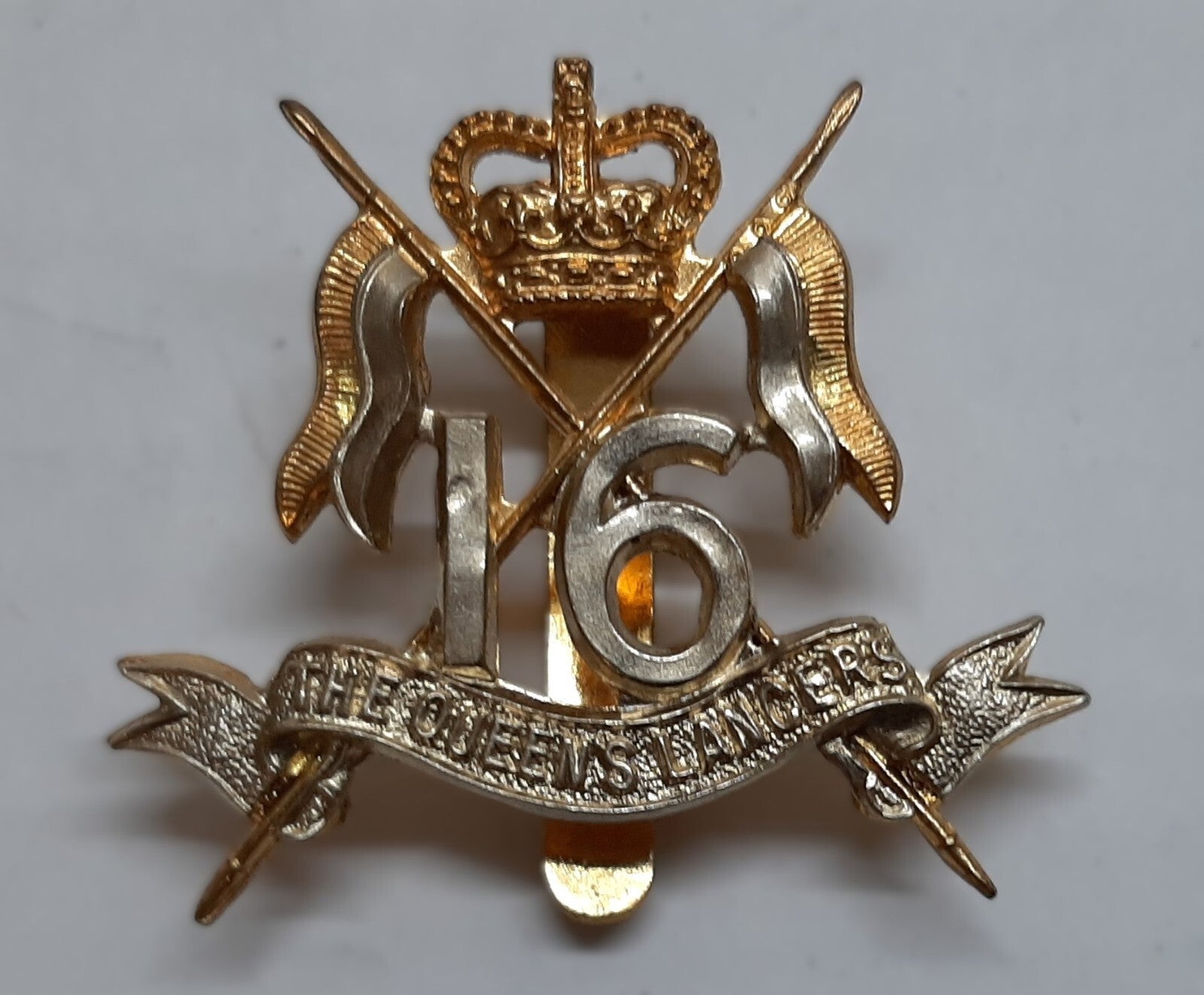QRL Hat Badge Officers 16th Queens Royal Lancers Service Dress Insignia