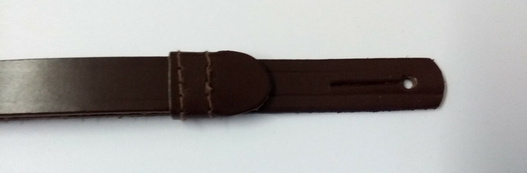 Genuine Issue Dark Brown Leather SD Dress Hat 13.4mm Chin Strap CS36