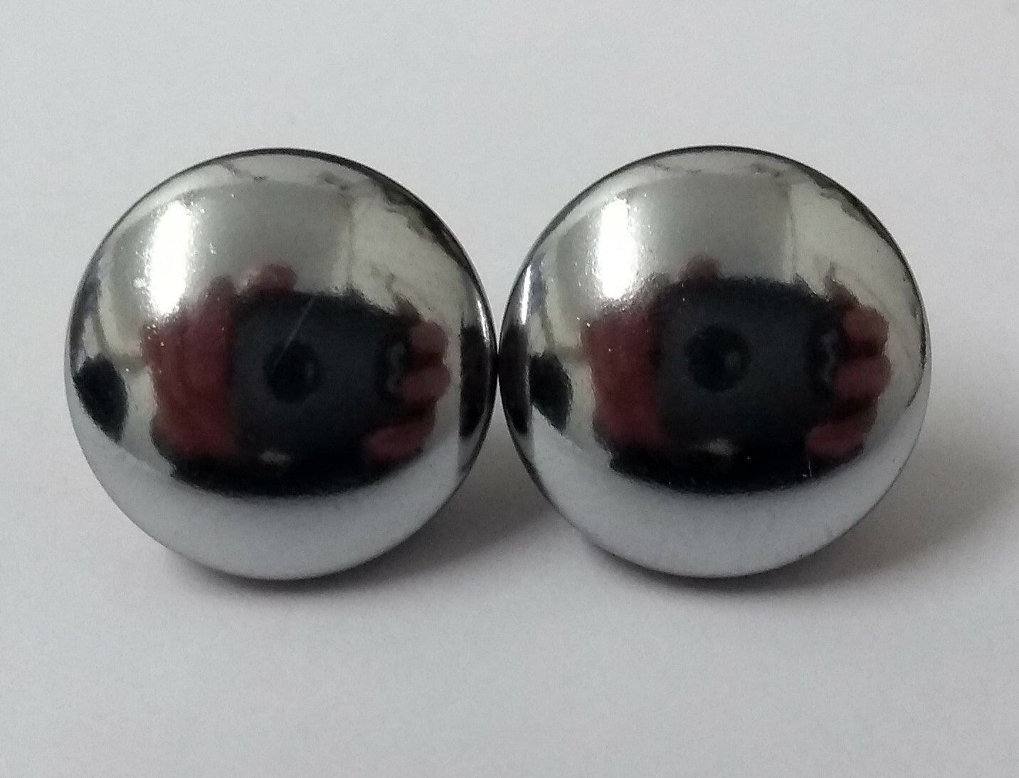 Genuine Vintage Chrome Half Ball Dome Dress Buttons 22L X 25 Buttons ASBT143