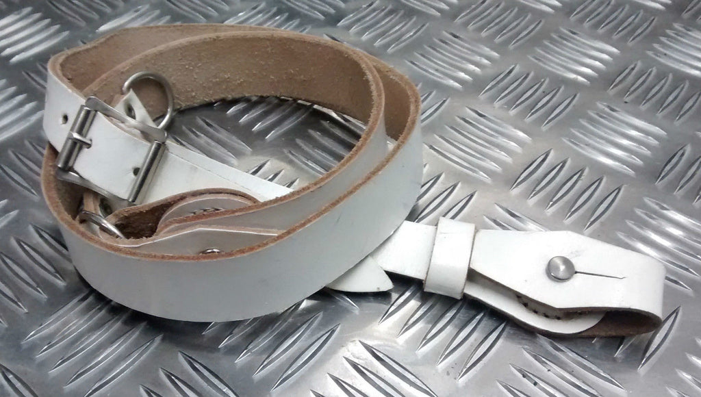 Genuine Vintage White Cross Over Sam Browne Strap Leather- NEW