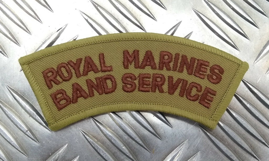 Genuine British Naval RM 'ROYAL MARINES Band Service' Shoulder Patches - NEW