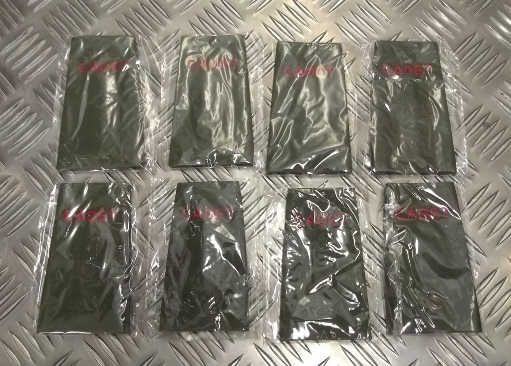 Genuine British Army OD Plain Green Cadet "Private" Rank Slides / Epaulettes X8