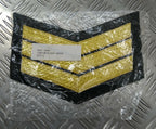 Genuine British Issue 3 Chevrons Gold on Green Men's Patches x 2 NEW