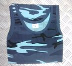 100% Cotton Midnite Blue Camo Sleeveless Vest Singlet Tank Top All Sizes NEW