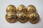 General Rank Gold Ring Back Buttons Genuine x 6- NEW