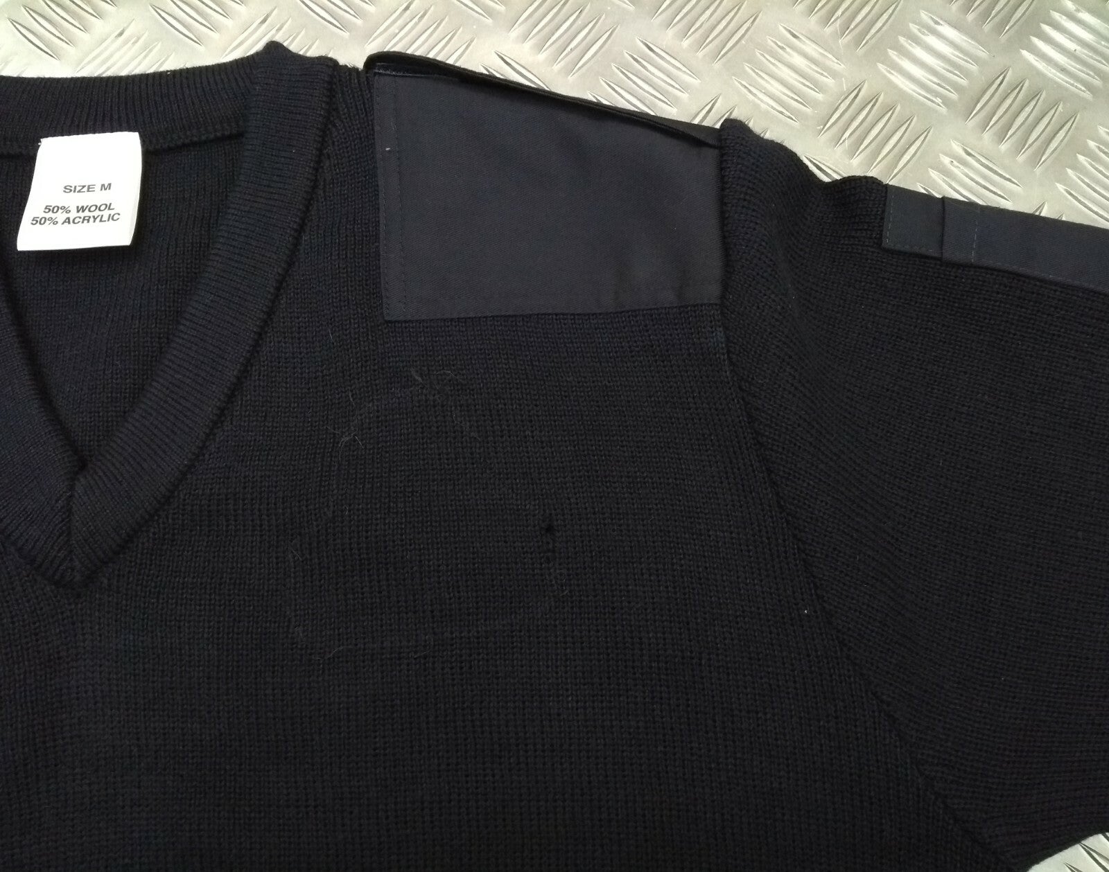 British Navy V-Neck Jumper Pullover Faulty Size Medium