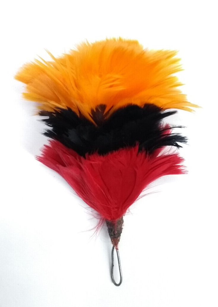Orange Black & Red Hackle Plume Feathers