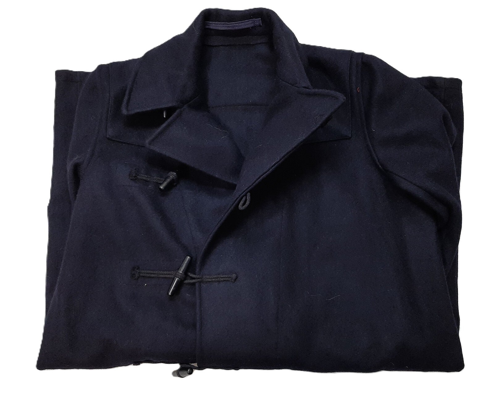 Vintage Duffel Overcoat British Made Naval Wool Coat With Toggle Closure Size 5