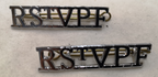 Royal St Vincent "R St V P F" Insignia Chrome Shoulder Titles